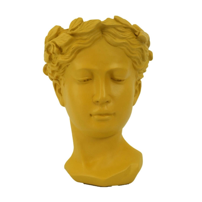 Portavaso resina busto oro cm 14x16h21