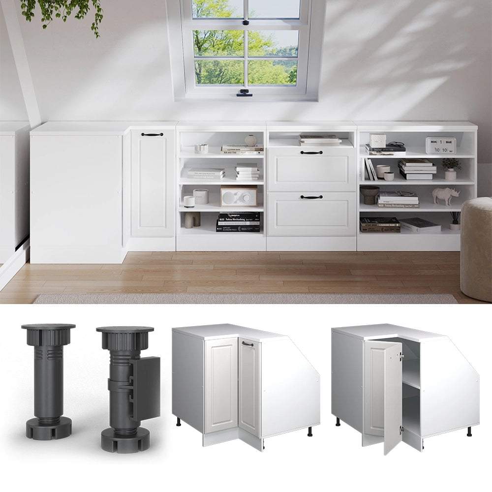 Mobile sottotetto Mobile angolare Rion Bianco rustico/Bianco 75.6 x 83.8 cm con 1 porta, carcassa dell’armadio profondità 60 cm Vicco
