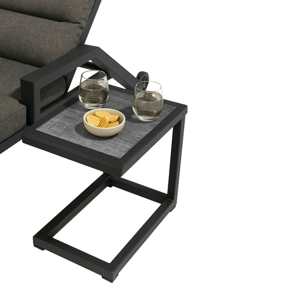 Tempo Style - Tavolino da Resort Nice antracite 43x35 cm | Tavolino Salvaspazio, Elegante e Resistente per Giardino, Terrazza e Balcone | Struttura in alluminio con top ceramica