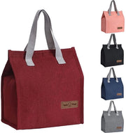Tas per pranzo per donne, mini-tas per colazione, tas termica, piccola borsa per spesa, tas per pranzo per donne, borsa pieghevole isolata per lavoro, scuola, picnic, viaggio (rosso)