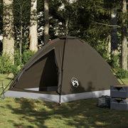 Tenda da Campeggio a Cupola per 4 Persone-Tenda per Escursionismo Marrone Impermeabile 231618