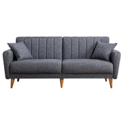 Divano letto a 3 posti in tessuto "Aqua" 205 x 85 x 85 cm - Grigio scuro
