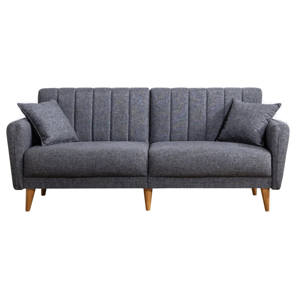 Divano letto a 3 posti in tessuto "Aqua" 205 x 85 x 85 cm - Grigio scuro