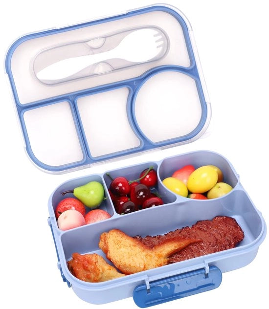 Bento Box per bambini con compartimenti, 1100 ml, con utensili, impermeabile, BPA-free, scatola per pranzo con compartimenti per scuola e viaggio