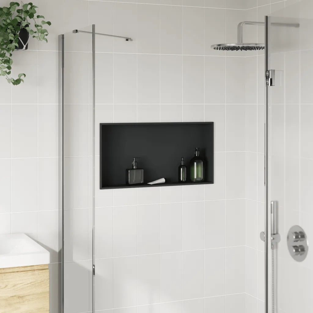 Nicchia per Doccia Nero Opaco 62x32x9cm in Acciaio Inox CFW1251491
