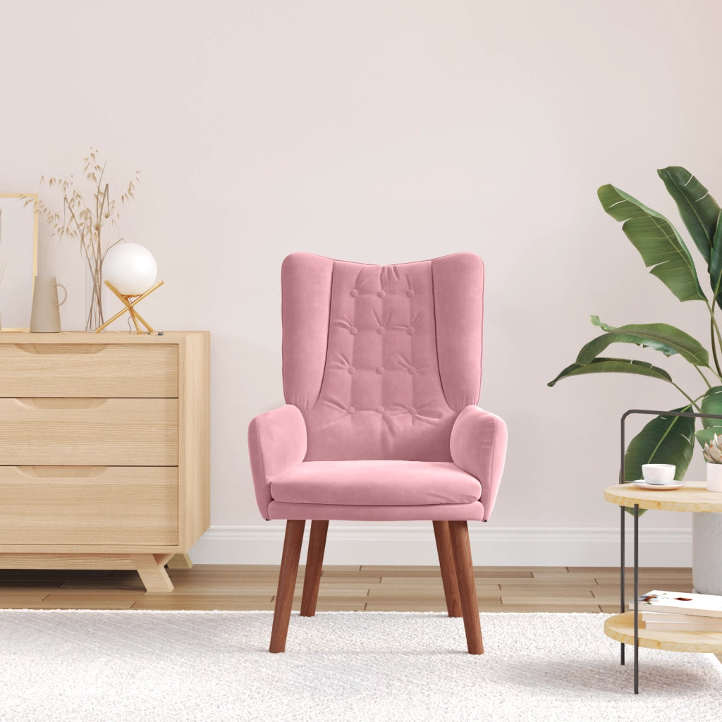 Sedia Rilassante  in Velluto Rosa