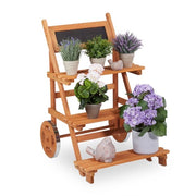 Piantiera a tre livelli con ruote e lavagna - 90,5 x 59,5 x 69 cm - legno