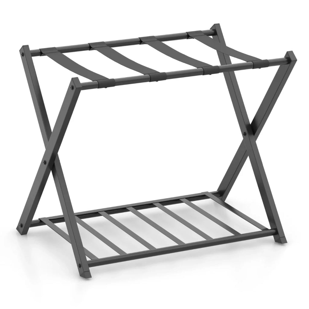 Portapacchi pieghevole 68 x 43 x 58 cm portata 60 kg moderno e pratico metallo nero 20_0013672