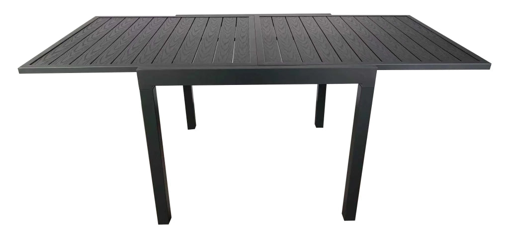 Tavolo da giardino allungabile Meno, in alluminio effetto legno (90/180x90x75 cm)