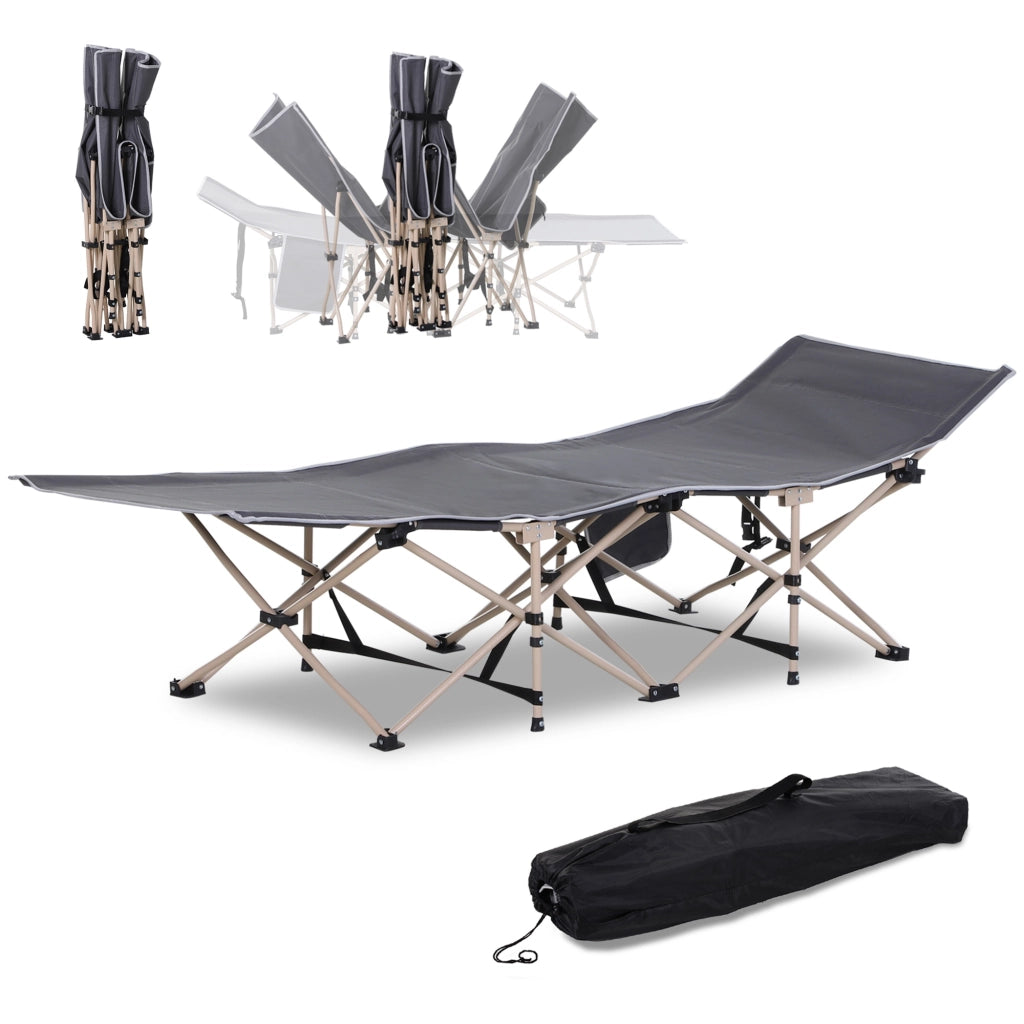Letto da campeggio pieghevole ¨C Minimal ¨C 190x68 cm, grigio, con tragetasche