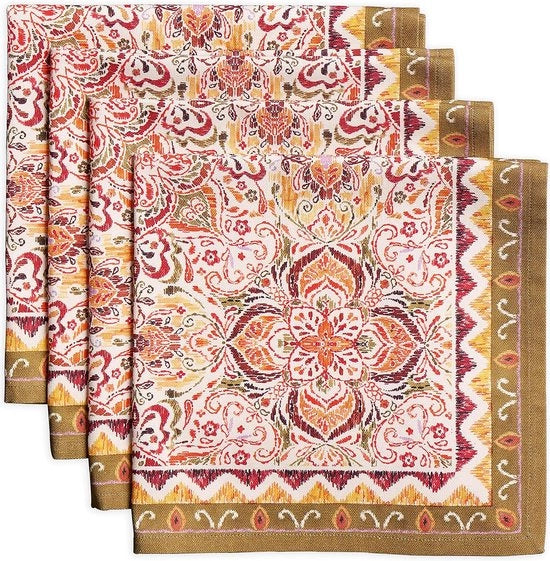 Set di 4 tovaglioli in damasco 100% cotone, leggeri e comodi, ideali per familiari, matrimoni, cocktail party, cucina, casa, Natale/Anniversario (45 cm x 45 cm)