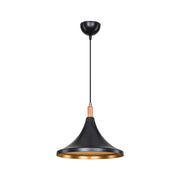 Lampada a sospensione Kano nero oro