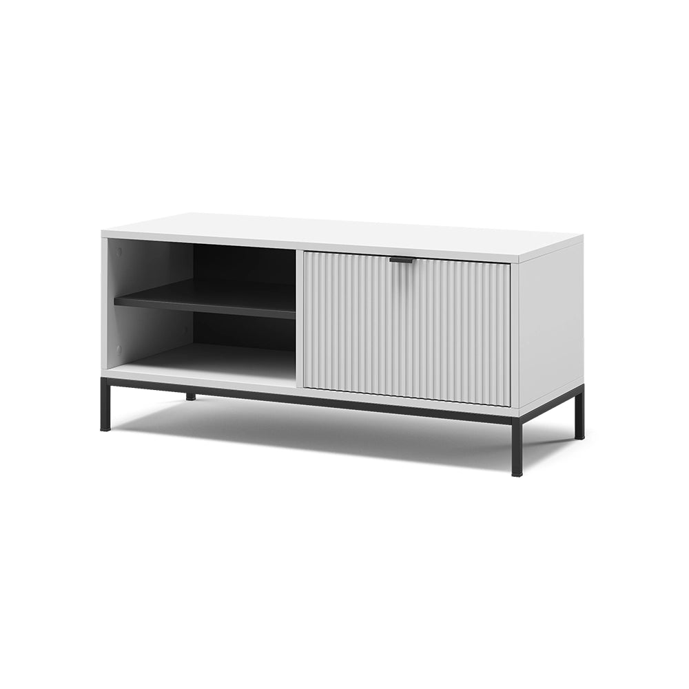 Vicco Panca scarpiera da ingresso Bianco 100 x 45 cm con porta a soffietto