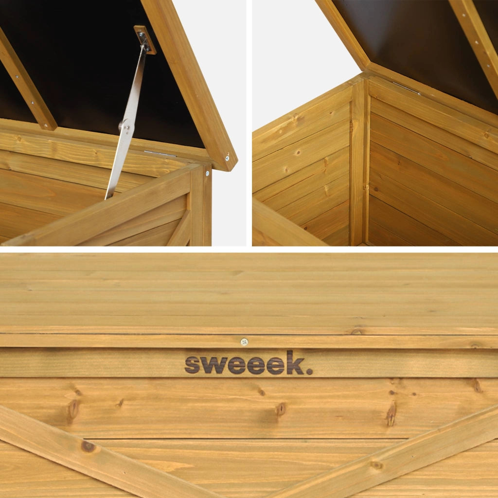 Cassapanca in legno di abete 80cm, marrone naturale