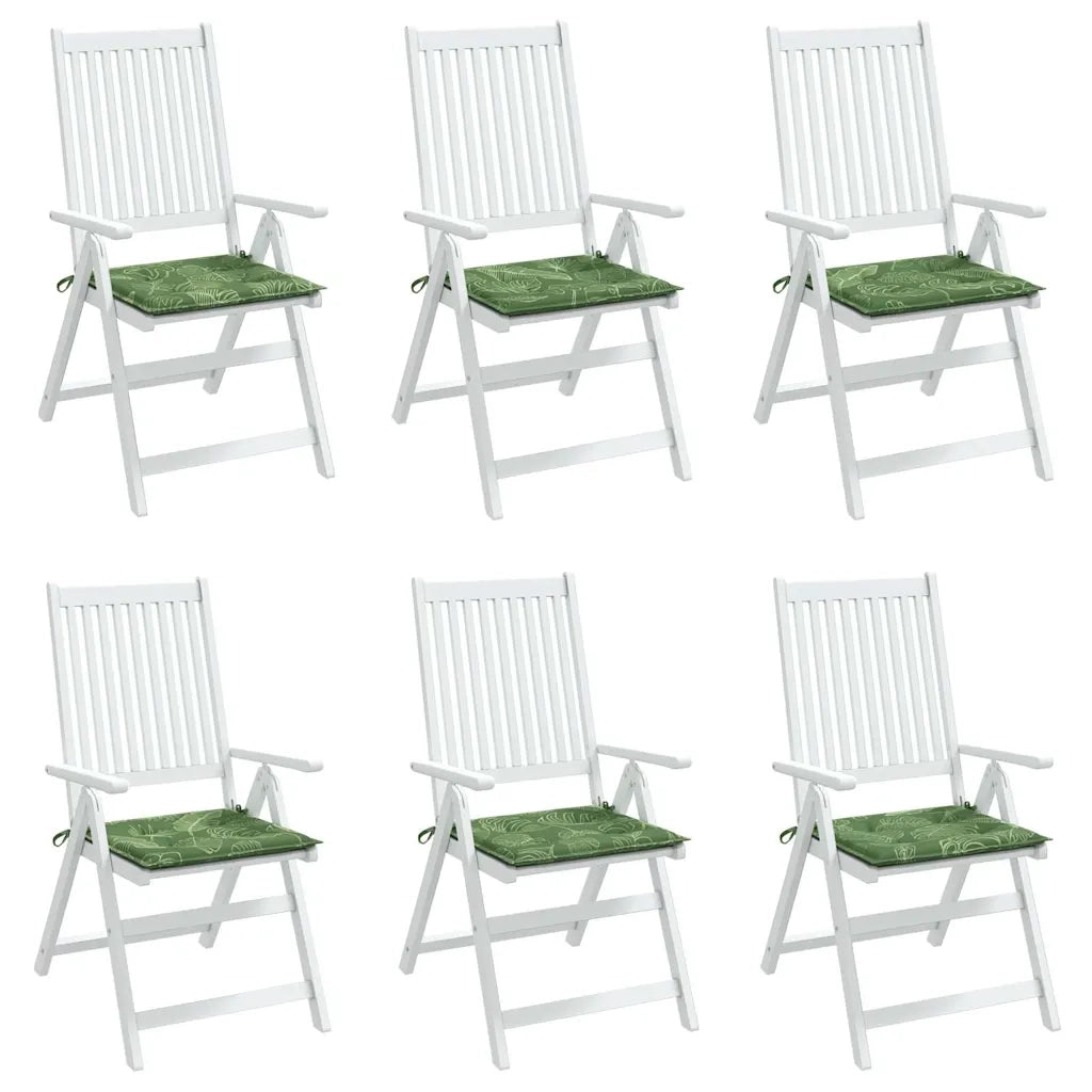 Cuscini per Sedia 6 pz Motivo a Foglie 50x50x4 cm in Tessuto 361091