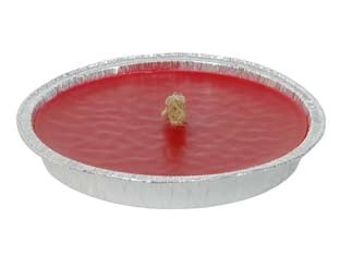 CITRONELLA GRANDE ROSSA IN CIOTOLA DI ALLUMINIO- - ø cm.17,5x2,5h. - 36 pezzi LAPILLO