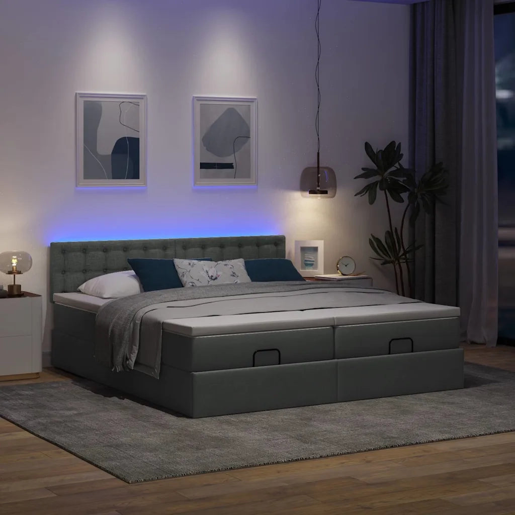Struttura Letto Pouf con Materassi 180x200 cm in Tessuto 3312886