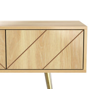 Mobile TV con 2 Ante; 2 Cassetti e 2 Vani Aperti; Piedini in Metallo Dorato; Stile Moderno; 160??36??42 cm; Legno
