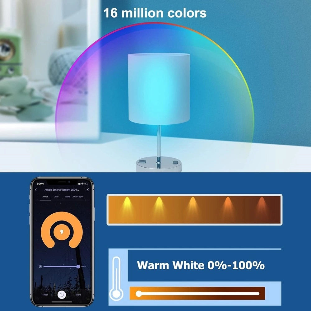 Trade Shop - Lampadina A Filamento Led Intelligente Wifi St64-sf E27 4,9w 1800lm Alexa Google -