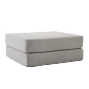 Poggiapiedi pieghevole con funzione letto e design modulare in corduroy grigio chiaro