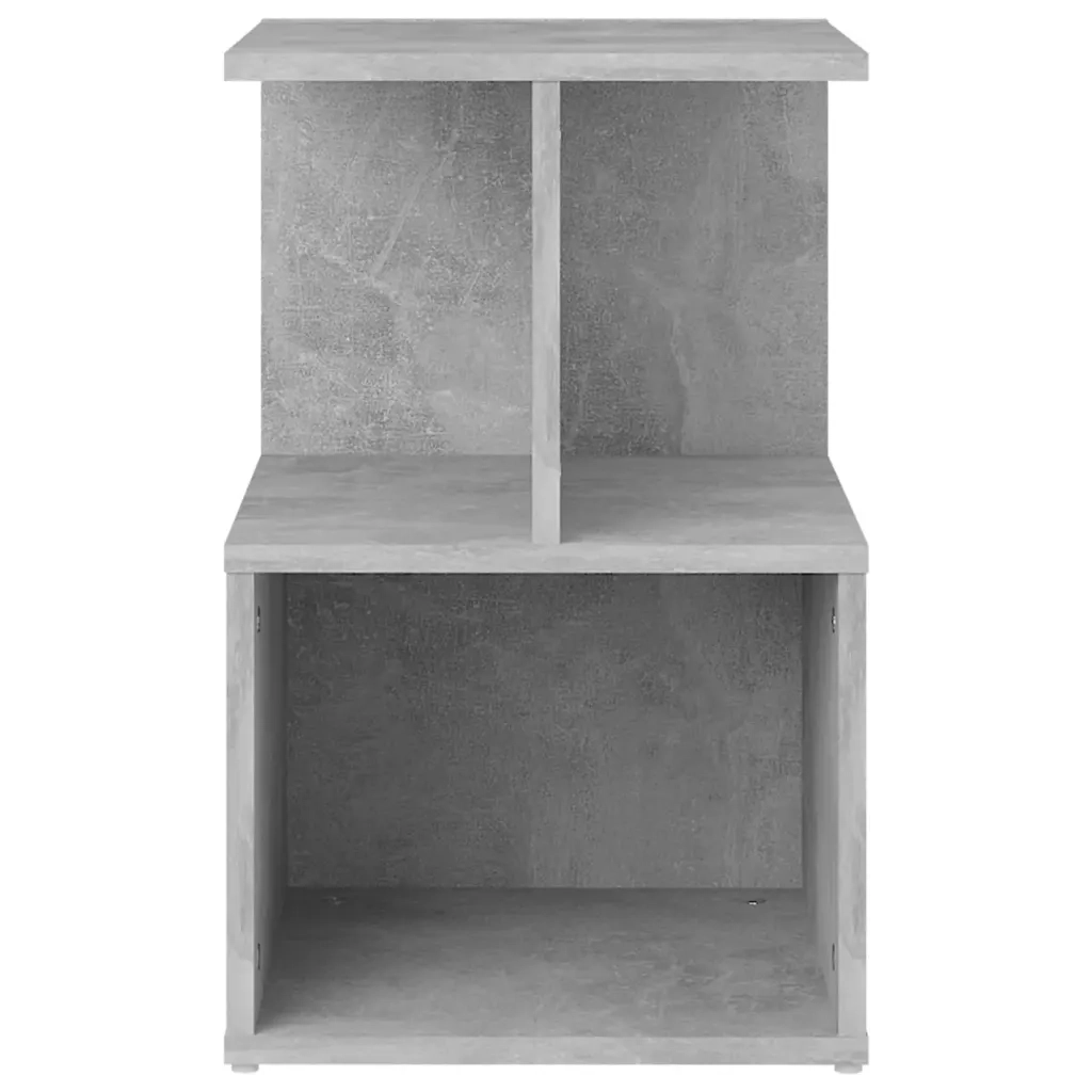Comodino Grigio Cemento 35x35x55 cm in Legno Multistrato 806354