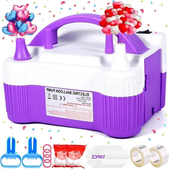 Pompaballooni elettrico 600 W Imbottigliatore portatile con doppio beccuccio - Modo semiautomatico automatico - Pompaballooni per feste matrimoni compleanni