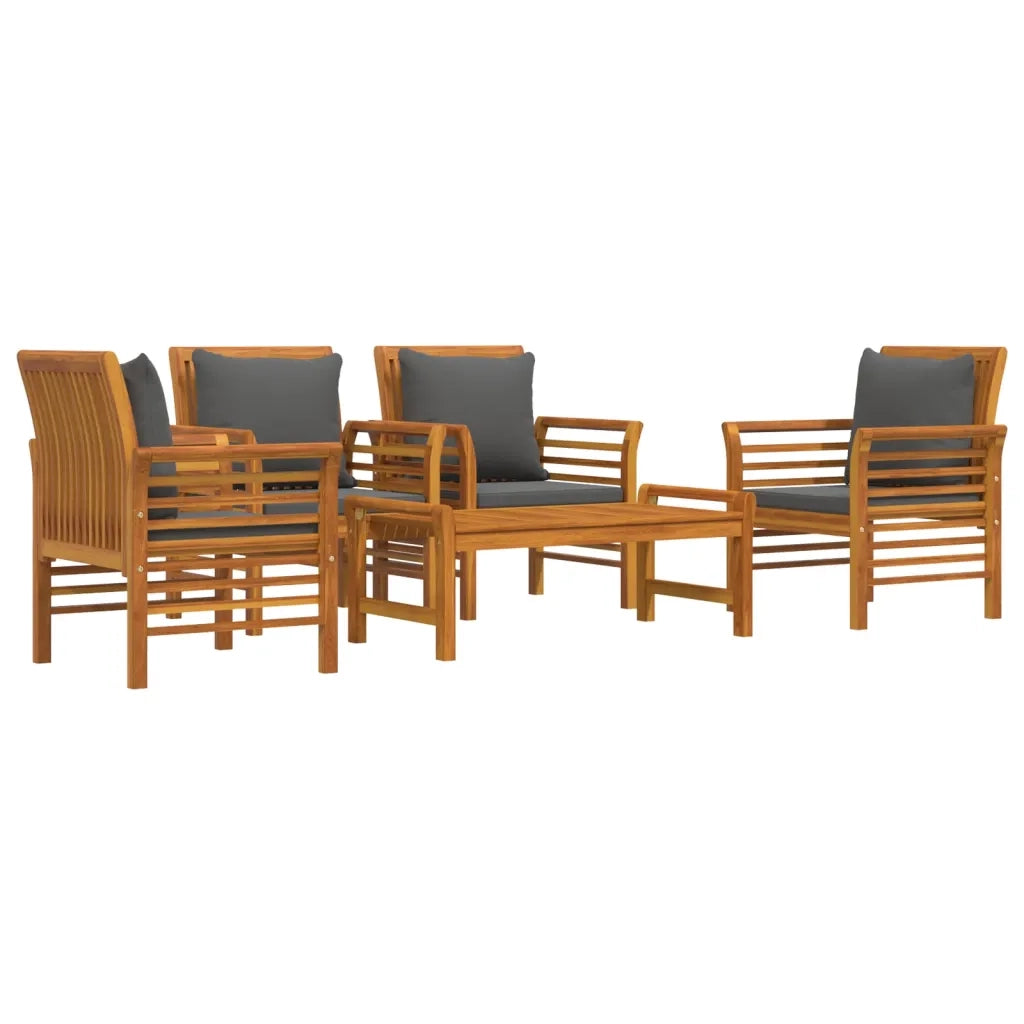 Set Salotto da Giardino 5 pz con Cuscini Legno Massello Acacia 3058101