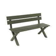 Panca da giardino in alluminio, 2 posti, verde kaki