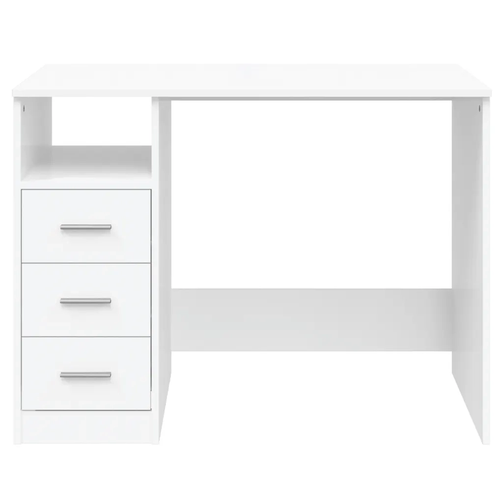 Scrivania con Cassetti Bianca 102x50x76 cm in Legno Multistrato cod mxl 76578