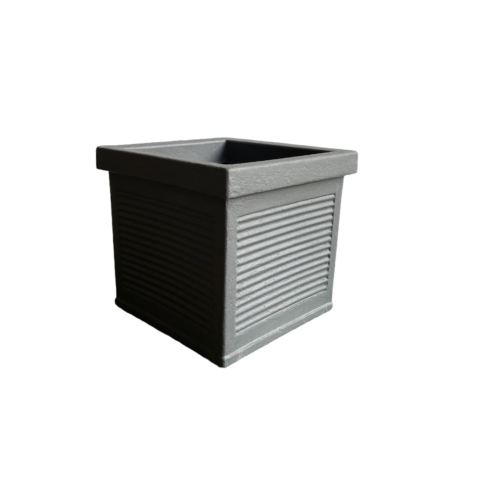 Garden Italia Vaso per Piante Quadro Millerighe GQM 37×34 cm in Resina – Made in Italy, Resistente al Gelo e Antiurto Colore: Antracite