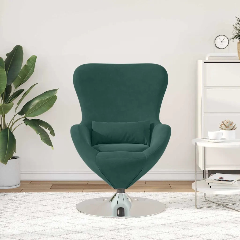 Divano Sedia-Poltrona uovo Verde Scuro Velluto