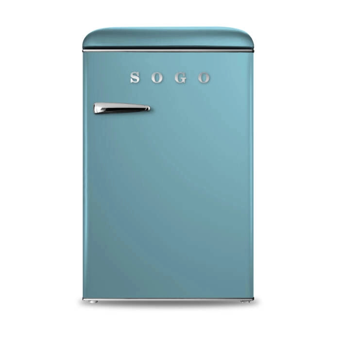 Frigorifero compatto con congelatore 110L, freezer 18L e controllo temperatura meccanico, stile retrò per cucina - Sogo