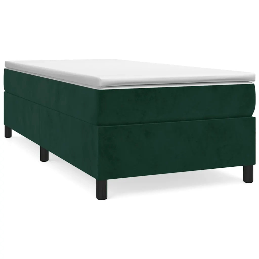 Giroletto a Molle con Materasso-Struttura Letto Verde Scuro 90x190 cm Velluto 455892