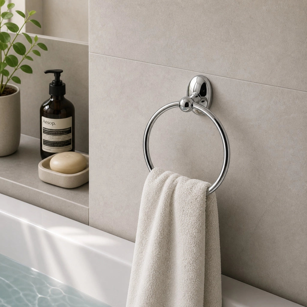 Set Accessori Bagno 6 Pezzi Cromato Vetro Satinato Completo Arredo Bagno 52918
