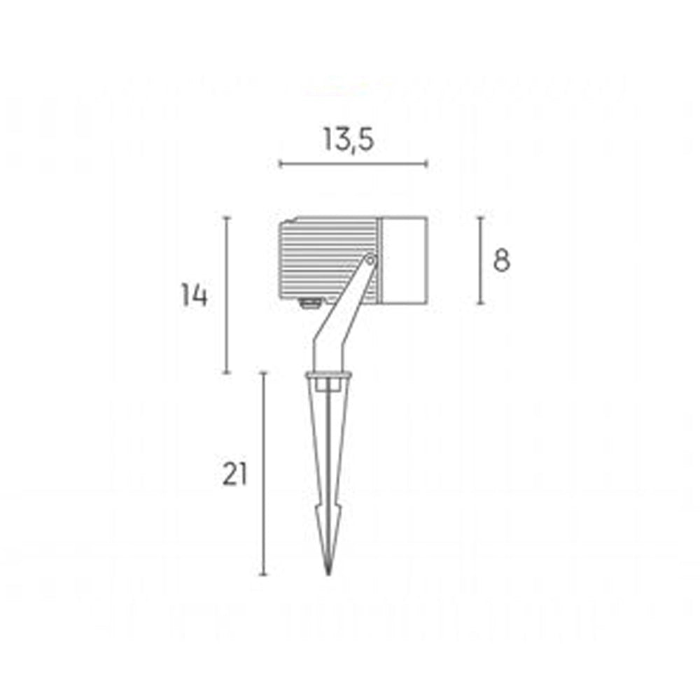 Faretto Da Esterno Moderno Tube Alluminio E Vetro Grigio Led 12W 4000K