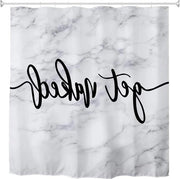 Douchegordijn Acquamarma Impermeabile - Tendal Antimuffa per Bagno - Bianco Nero - 180 cm x 200 cm