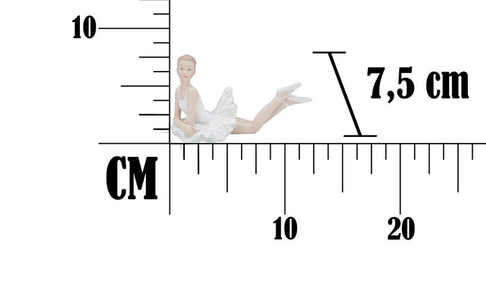 Ballerina Dicy Sdraiata 12x7,5x11 cm in Resina Bianco