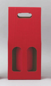 Scatola P/2 Bottiglie Cm.18,5X9,5X40H Cartone Rosso Ondulato