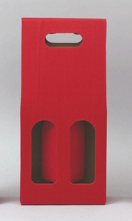 Scatola P/2 Bottiglie Cm.18,5X9,5X40H Cartone Rosso Ondulato