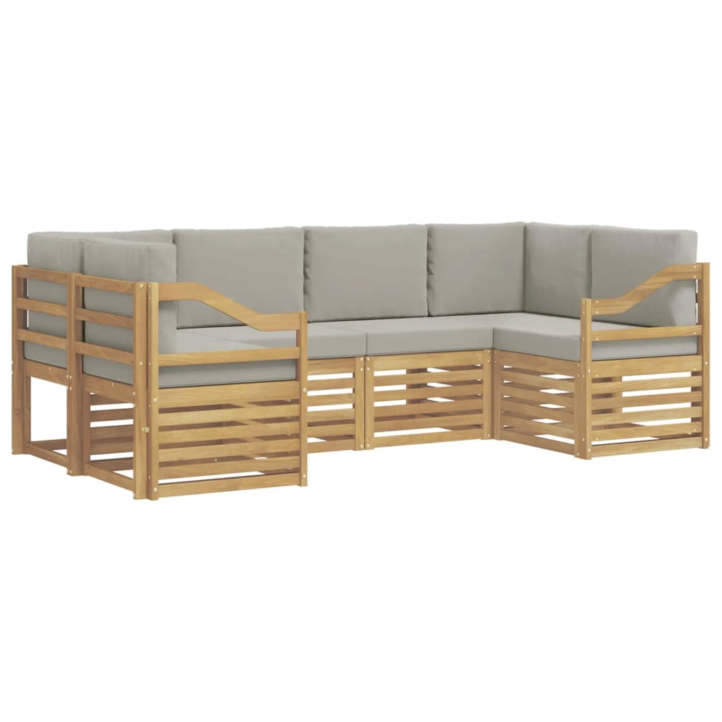 Set divano sezionale 6 pcs Bianco e Grigio Chiaro