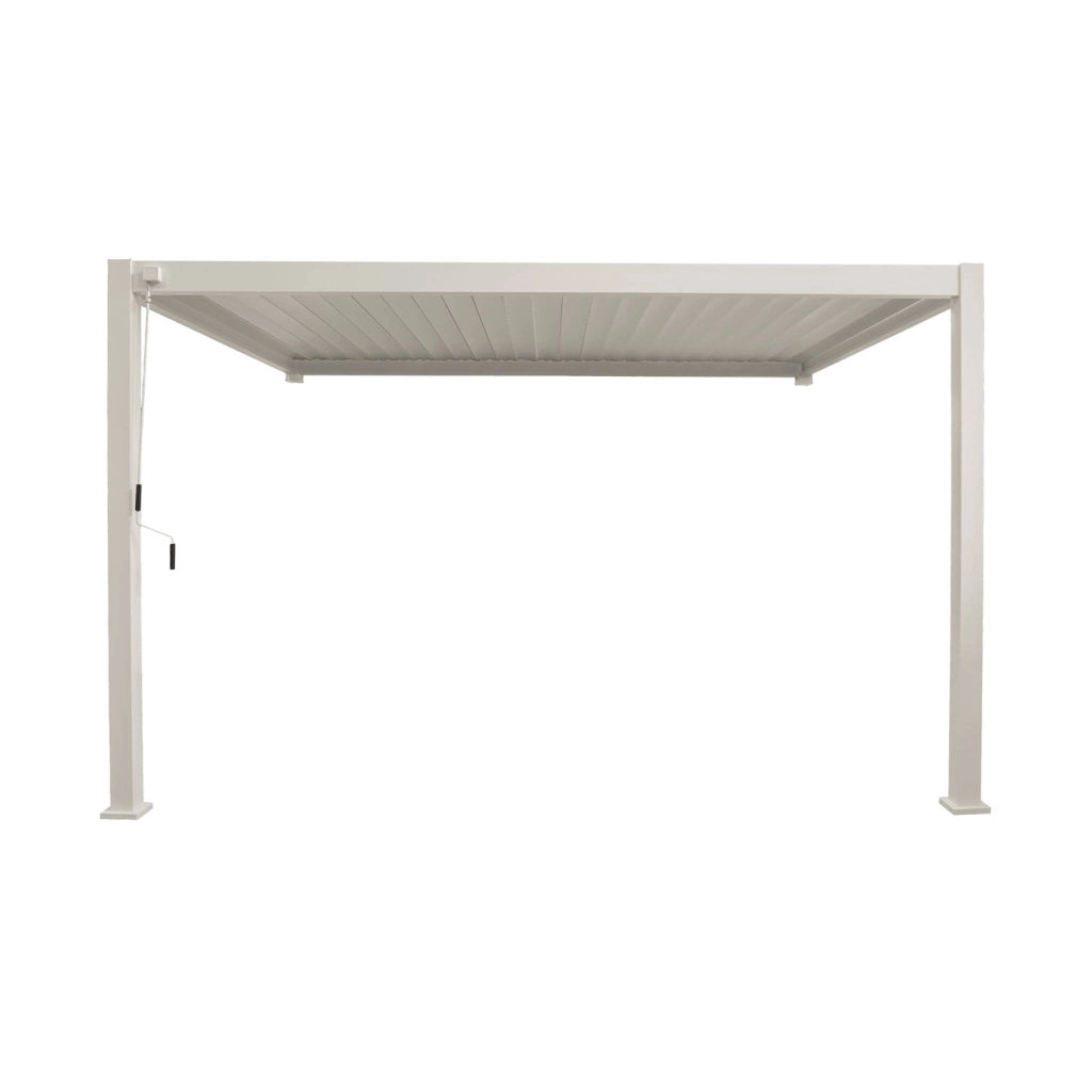 Pergola bioclimatica 3x4m in alluminio addossata, lame orientabili ,
