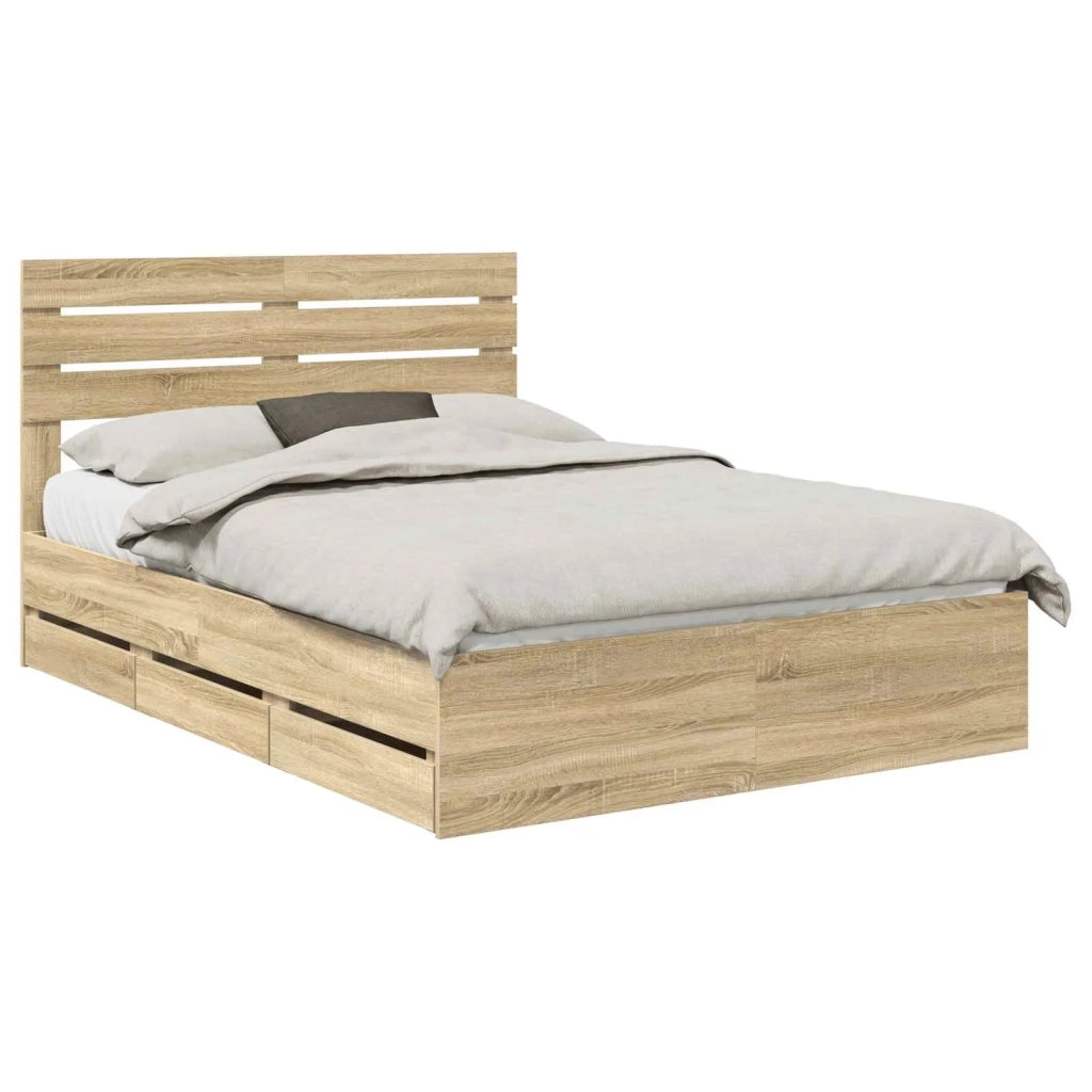 Struttura del letto con cassetto Rovere Sonoma 160 x 200 cm 3411490