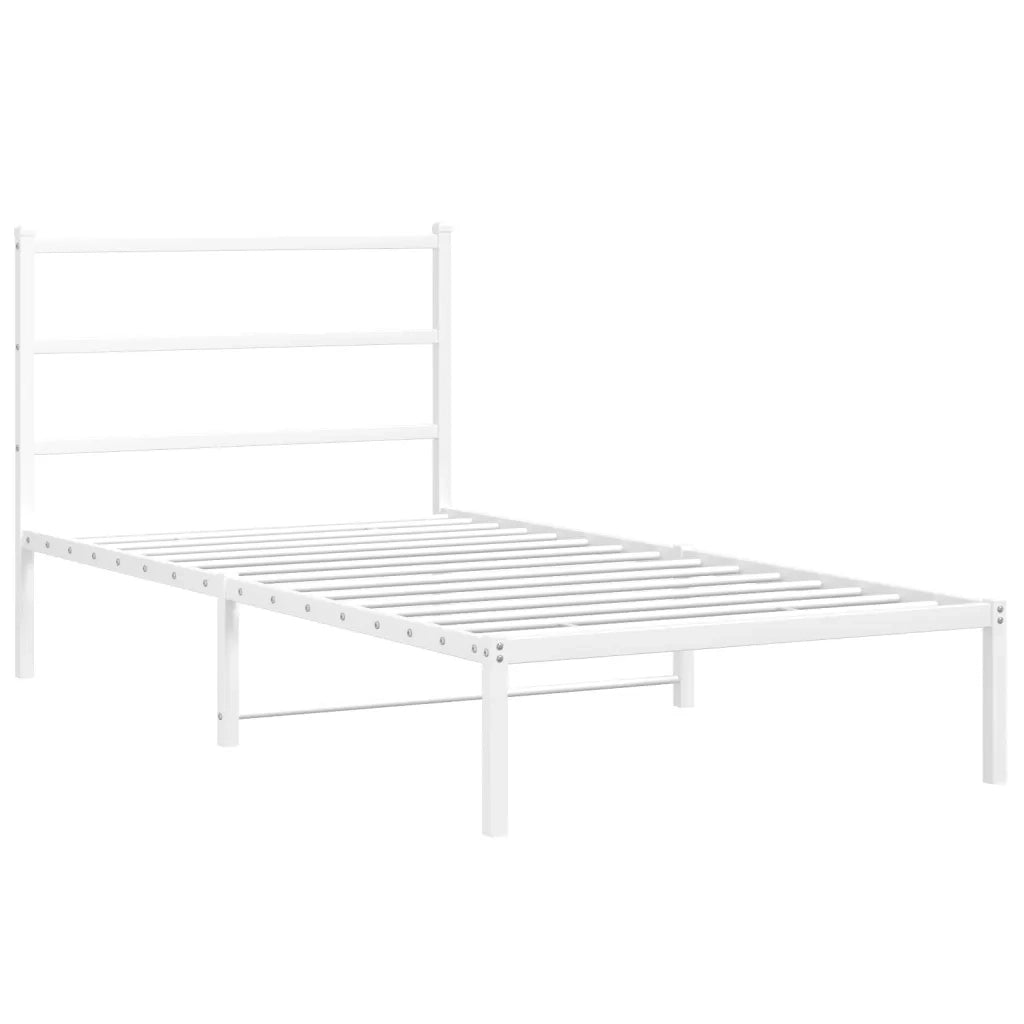 Giroletto con Testiera Metallo Bianco 100x200 cmcod mxl 110490