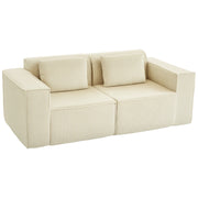 Divano 3 posti tessuto morbido braccioli larghi cuscini ¨C zephmum ¨C beige