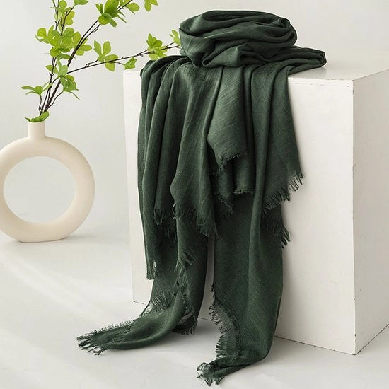 Sjaal per donna, protezione solare, grande ombrello leggero per donna, 190*100cm, colore verde scuro