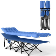 Letto da campeggio pieghevole con materasso ¨C zephmum ¨C blu scuro 185x68x37 cm