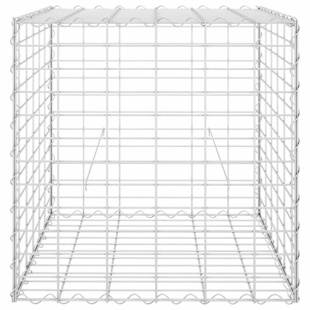 Fioriera rialzata per piante e fiori cubo da giardino in gabbione di filo d'acciaio 60 x 60 x 60 cm 02_0000967