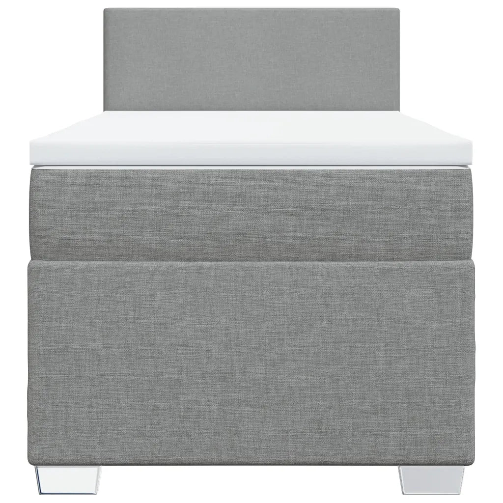 Giroletto a Molle con Materasso Grigio Chiaro100x200 cm Tessuto
