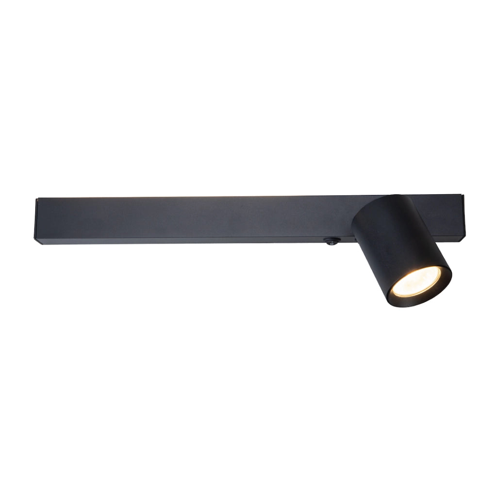 Applique nera destra Magnet LED 5W CCT + GU10 lettura