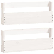 Scarpiere a Parete 2 pz | Mobile per scarpe Bianco 59x9x23cm Legno Massello di Pino